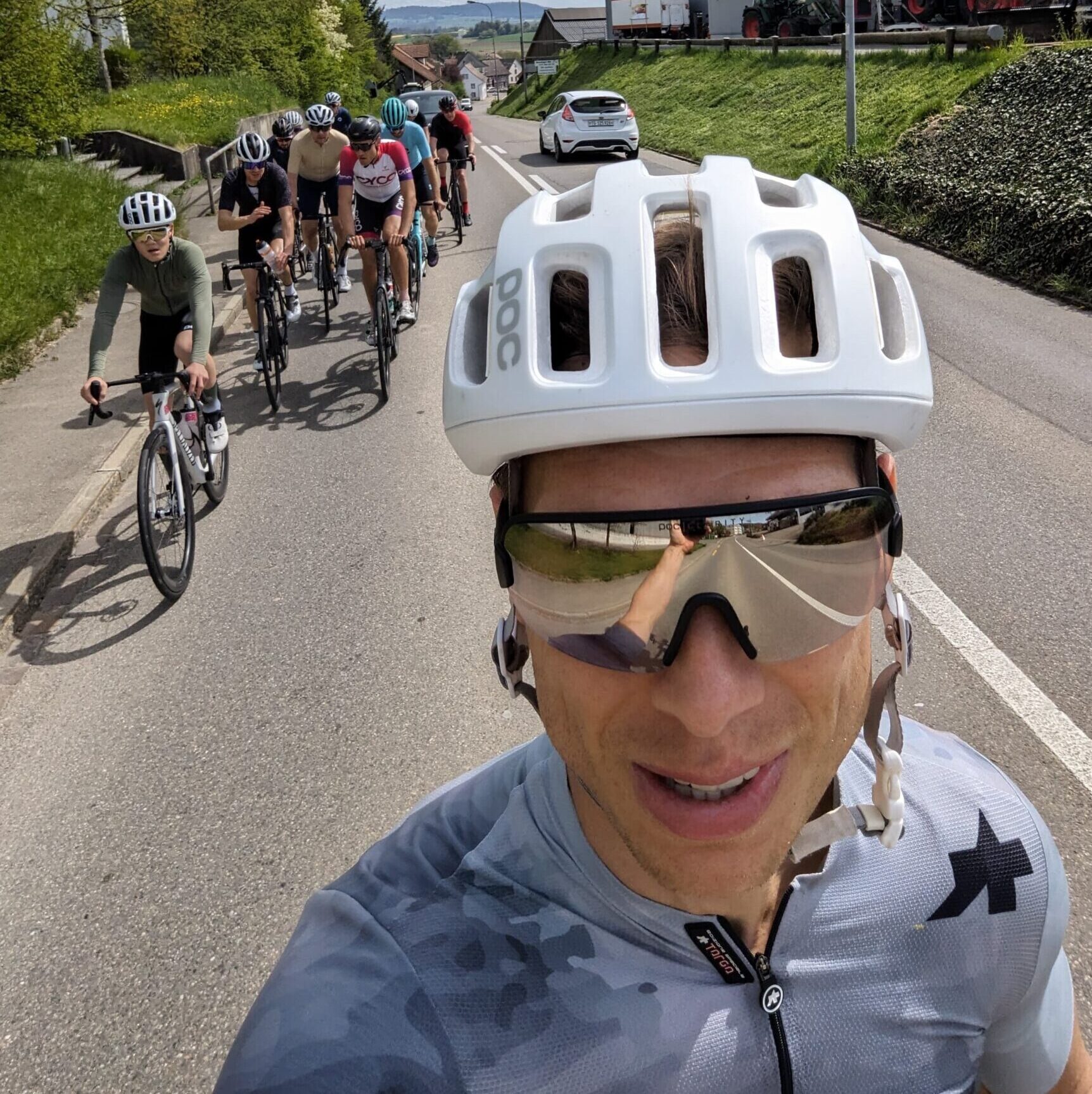 Selfie mit Tony Martin beim Social Ride vom Talent-Campus Bodensee
